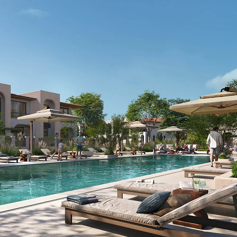 Community swimming pool at South Hill by Modon