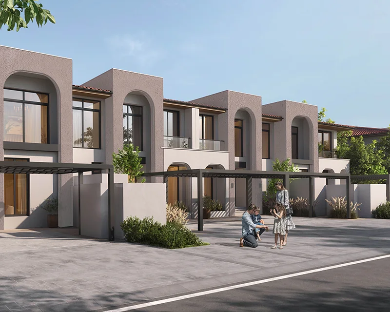 South Hill by Modon townhouse façades with arched entrances